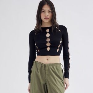 Crop Cutout Knit Sweater